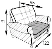 габаритные размеры кресла 8 Марта Томас классик