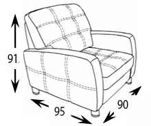 габаритные размеры кресла 8 Марта Томас 0.64